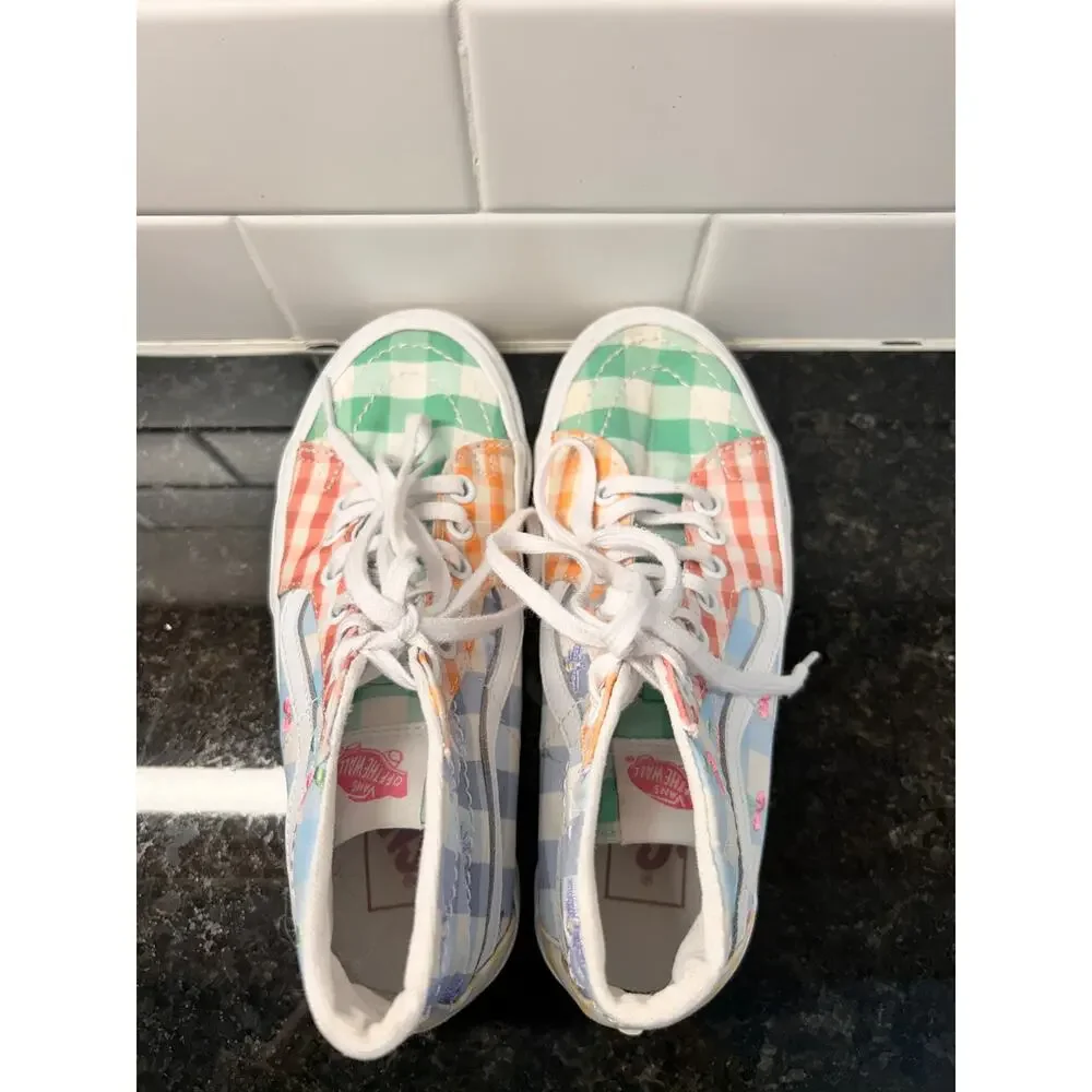 Vans Gingham Cherry Checkerboard High Top Skate Sneakers Multicolor Size M4/W5.5